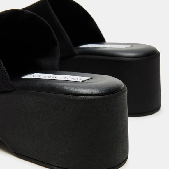 Steve Madden Slinky Size 8 Black Platform Slide Sandals - Picture 7 of 13